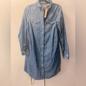 Levi’s Button Down Denim Shirt Dress NWT Size Medium